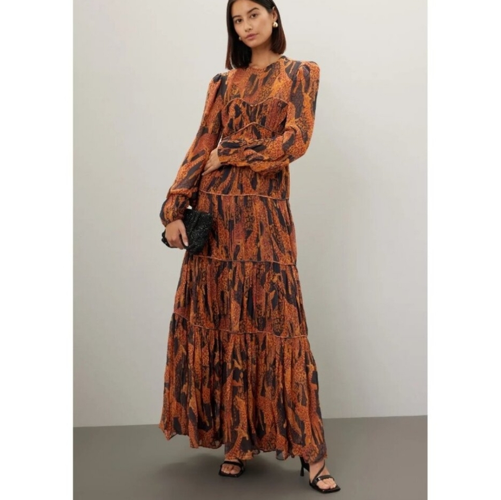 FARM Rio | $330 Giraffe Print Puff Sleeve Maxi Dress - Picture 3 of 16